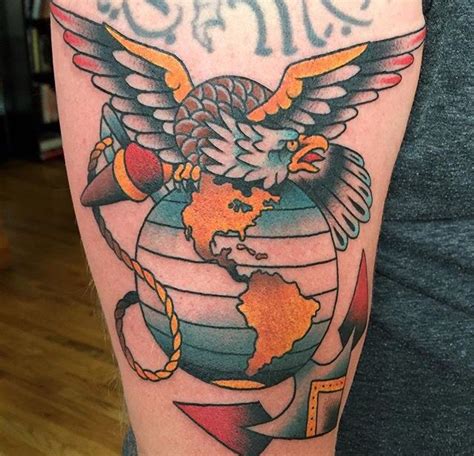 Eagle globe and anchor tattoo - Related Tattoo Work. Navy Skull Forearm Tattoo · USN Anchor Back Tattoo · Skull Marine Corp Tattoo ... Eagle Bicep Tattoo · next post: USMC Scar Cover Up Tatto...